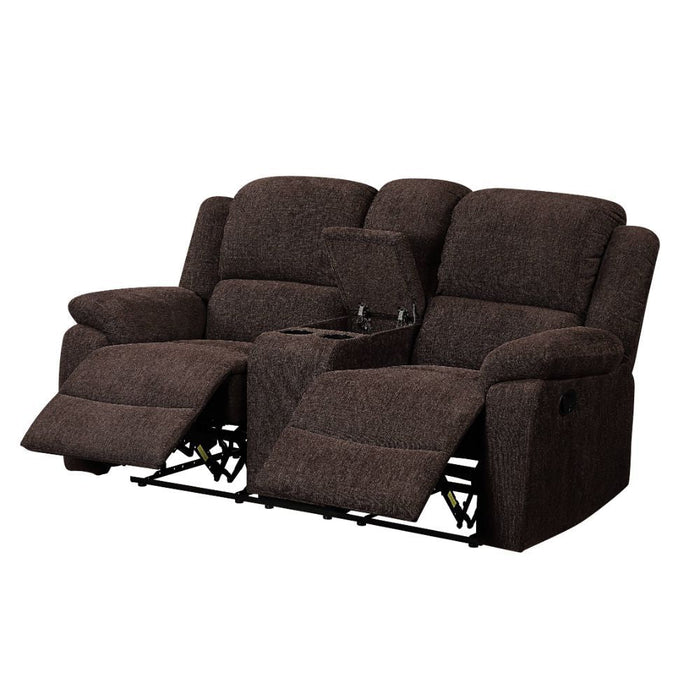 Madden - Motion Loveseat With Console - Brown Chenille ACME