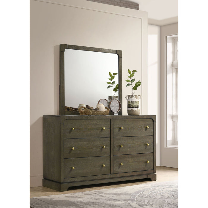 Sundance - 6 Drawer Dresser With Mirror - Dark Coffee Furniture Max