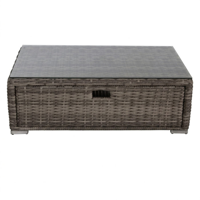 Glass Outdoor Coffee Table - Gray Mix LSI Patio Furniture