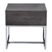 Iban - End Table - Gray Oak & Chrome ACME