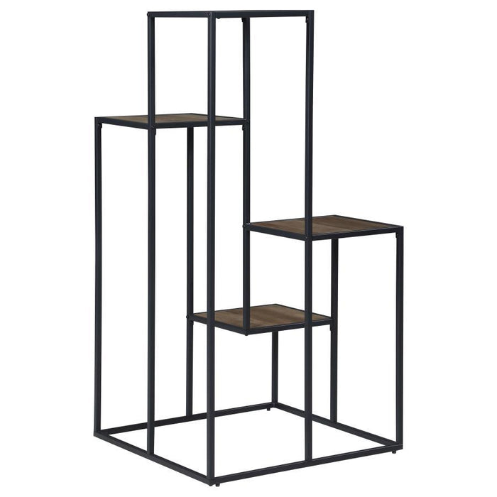 Rito - 4-Tier Multi - Display Shelf - Rustic Brown And Black