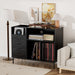 Eco-Friendly Vinyl Record Player Stand With Flip-Top Storage, Media Console With Dual Outlets And Dustproof Drawers Home Essentials