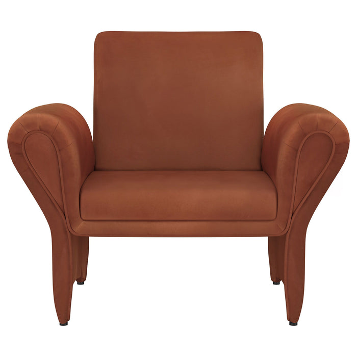 Liana - Upholstered Roll Arm Accent Armchair - Rust