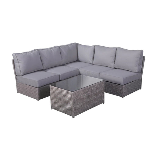 Patio 4 Person Seating Set With Cushions - Gray Mix LSI Patio Furniture