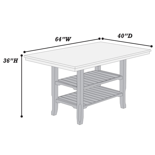 7 Piece Counter Height Dining Set With Storage Shelves, Table & 6 High Chairs - Gray Home Essentials