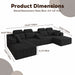 U-Shaped Sectional Sofa With Chaise Lounge And Cup Holders Home Essentials