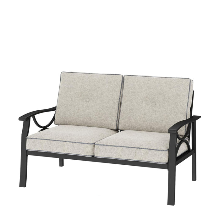 All Weather Loveseat 2 Seats Sofa With Cushions - Light Khaki / Beige Home Essentials