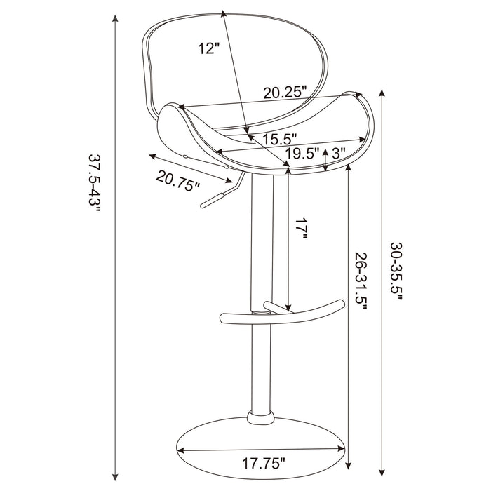 Adjustable Bar Stool With Upholstery - Ivory Furniture Max