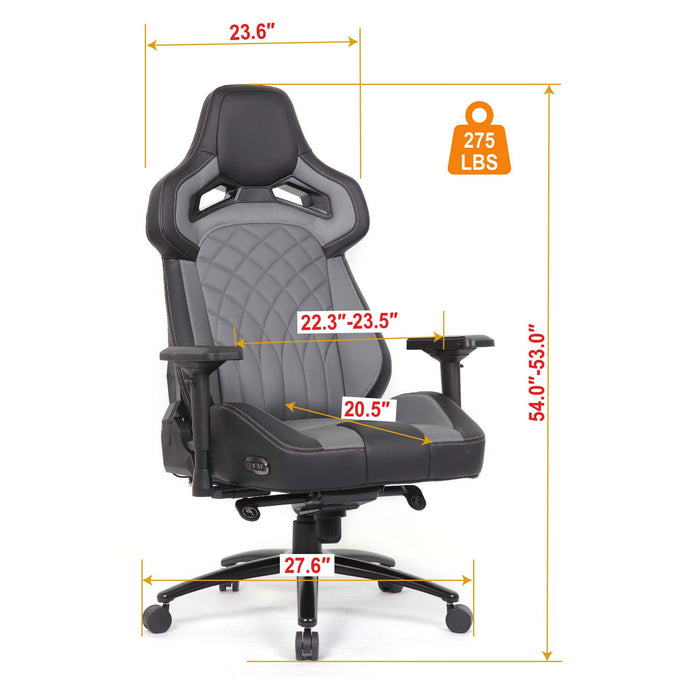 Gaming Chair With 4D Armrests, High Back Office Chair - Black / Gray Home Essentials