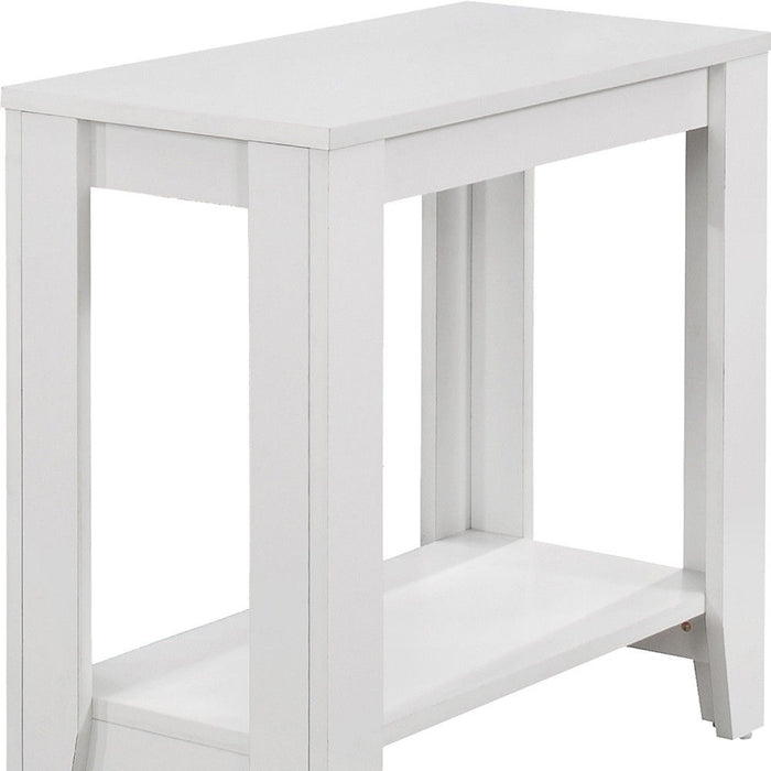 22" Wood End Table With Shelf - White
