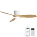 52" Smart Ceiling Fan With Light, 3 Blades DC Motor, Reversible Function - Matte White Daily Nest