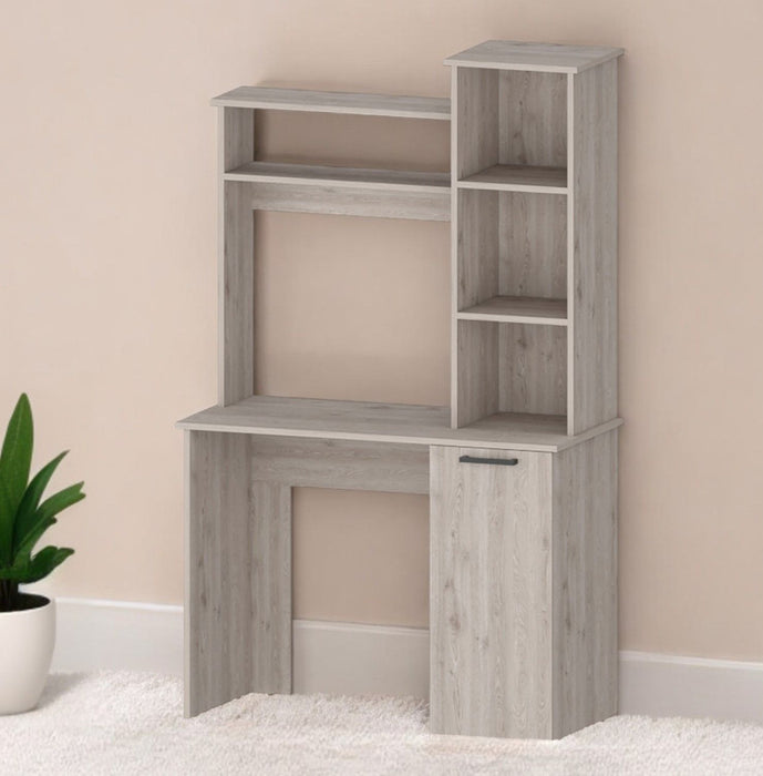 39" Computer Desk With Hutch - Gray