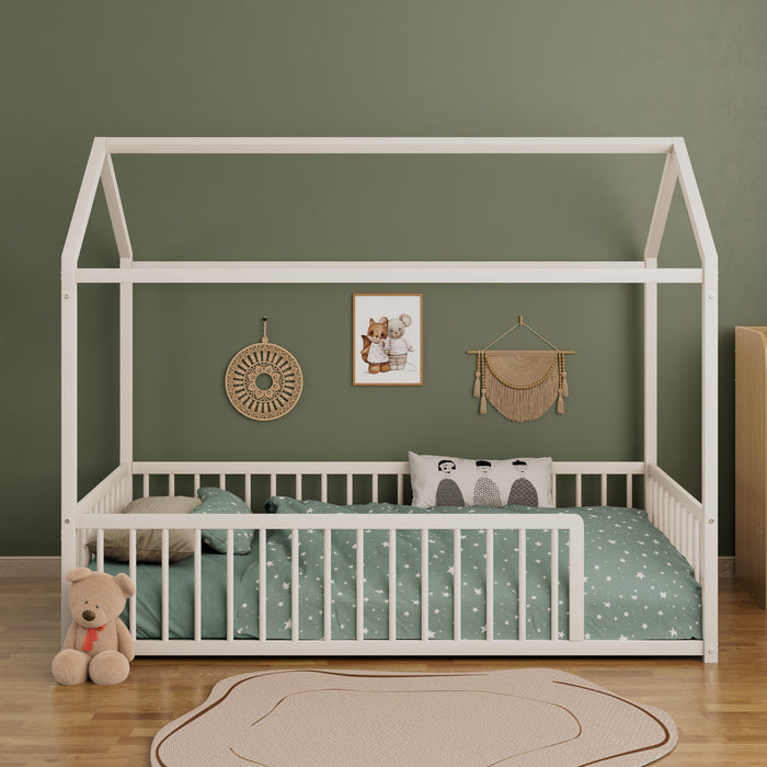 Montessori Floor Bed Frame With House Shape Hearth and Haven
