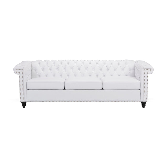 Chesterfield Style 3 Seater Sofa With Deep Button Tufting
