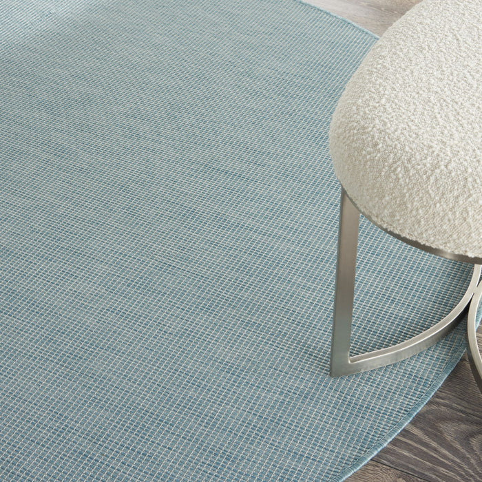 6' Round Power Loom Area Rug - Aqua