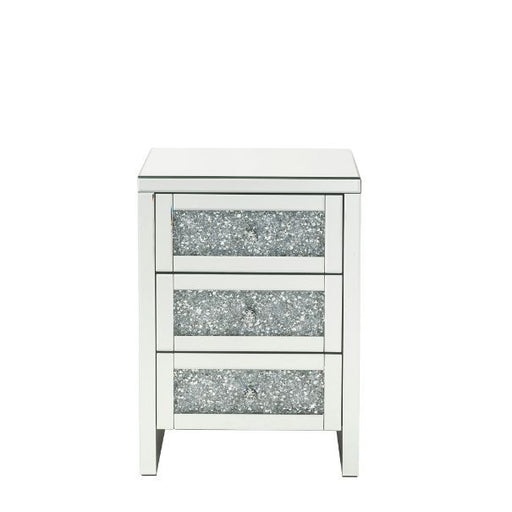 Noralie - 26" Accent Table With Faux Diamonds - Mirrored ACME