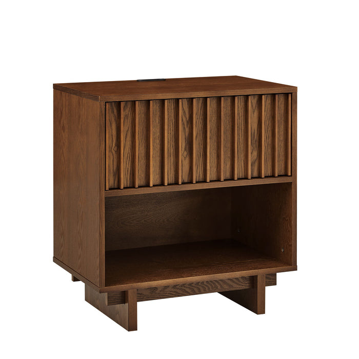 Nightstand With Hidden Charging Station USB Ports & Outlet Hole Home Essentials