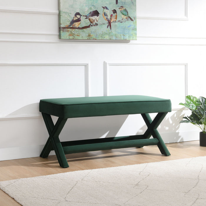 Comfort Double Bench Upholstered With X Crossed Legs Home Essentials