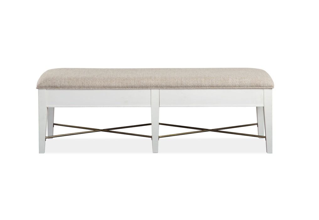 Heron Cove - Bench With Upholstered Seat - Chalk White Magnussen Furniture