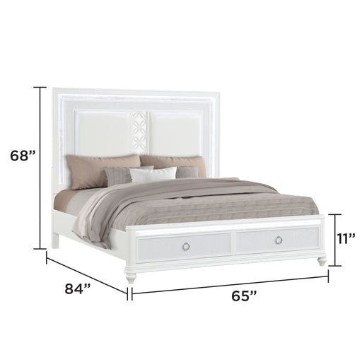 Abigale - Bed & LED Lighting And 2 Drawer Storage Footboard Matrix Furniture Group