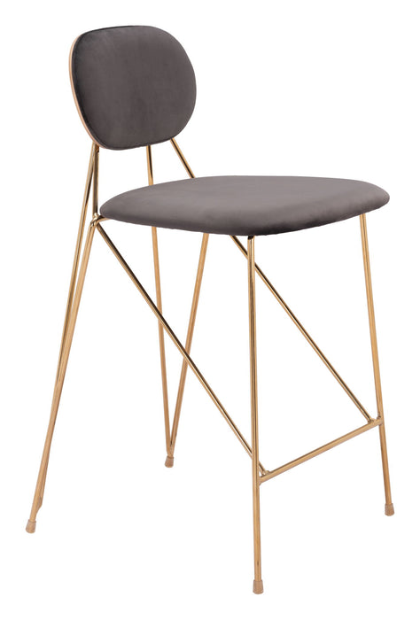 Georges - Counter Stool (Set of 2) - Gray / Gold Zuo Modern