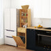 Tall Narrow Fluted Storage Cabinet With Trash Bin Compartment For Kitchen (Trash Can Not Included) Home Essentials