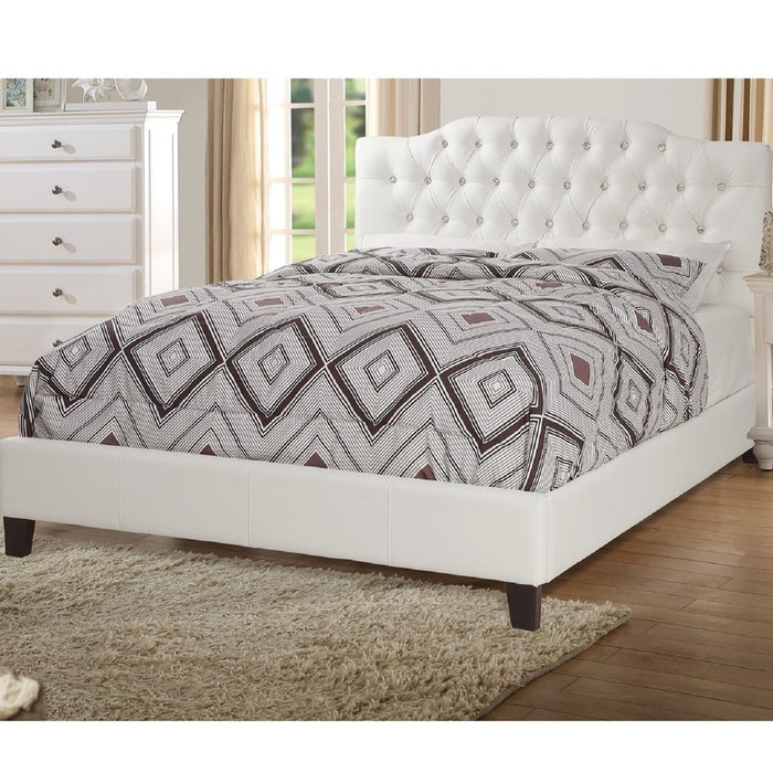 Modern Bed Frame With Tufted Upholstered Headboard Home Essentials