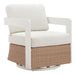 Gelo - Outdoor Swivel Chair - White / Brown Zuo Modern