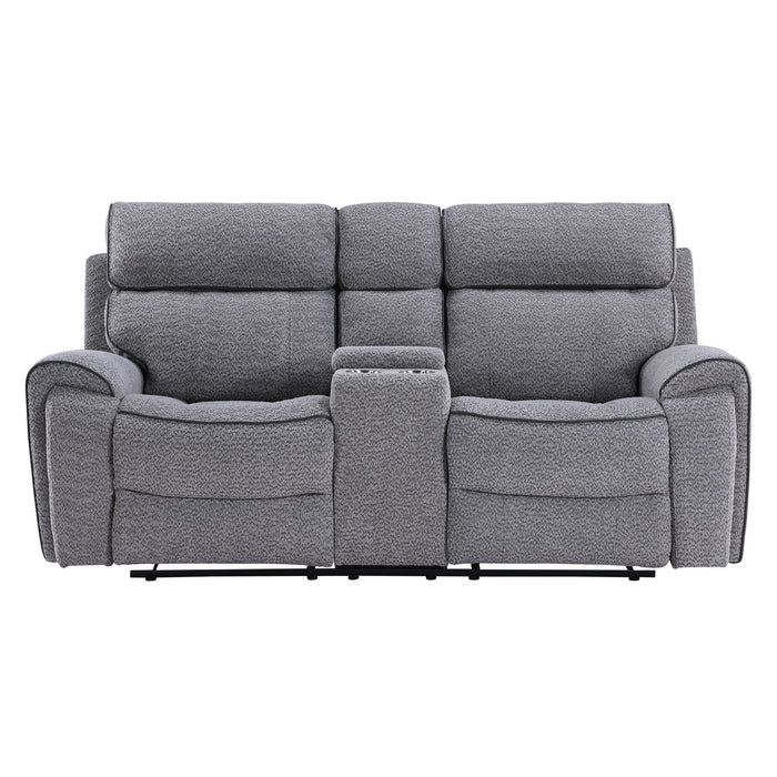 Omni - Console Loveseat With Dual Recliners - Gray