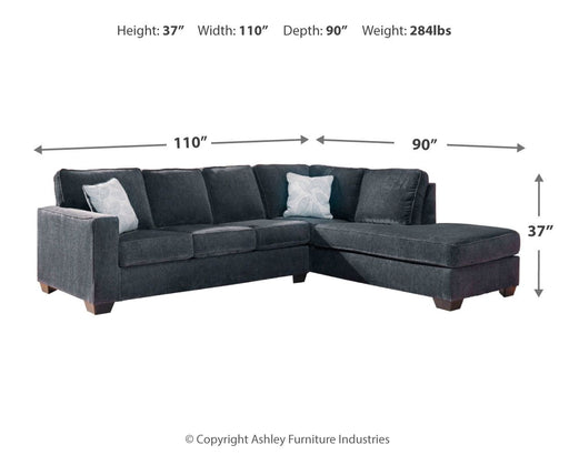 Altari - Right Arm Facing Corner Chaise With Sleeper 2 Pc Sectional - Slate Signature Design by Ashley®