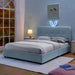Upholstered Bed With Oversized Rabbit Ear Headboard, LED Lights & 4 Storage Drawers Home Essentials