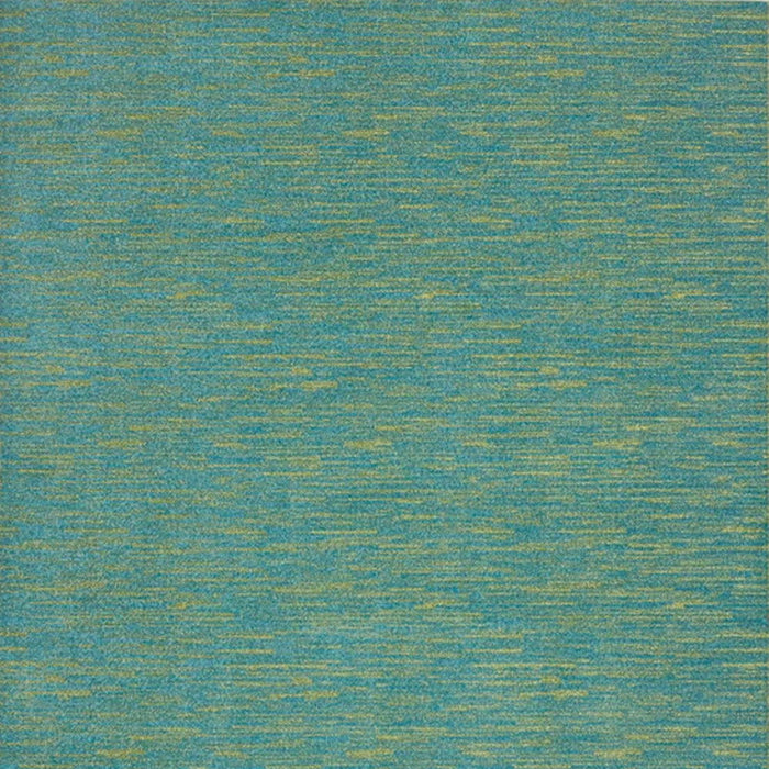 9' X 12' Striped Non Skid Indoor / Outdoor Area Rug - Blue / Green