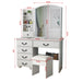Fashion Vanity Desk With Mirror And Adjustable Lighting, 6 Drawers, 3 Color Light Modes - White Home Essentials