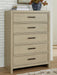Calmoro - Five Drawer Chest - Gray Ashley®
