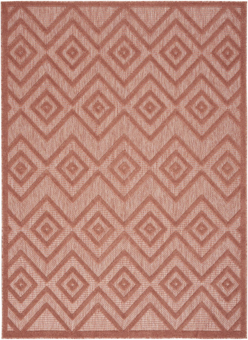 6' X 9' Argyle Indoor / Outdoor Area Rug - Coral Orange