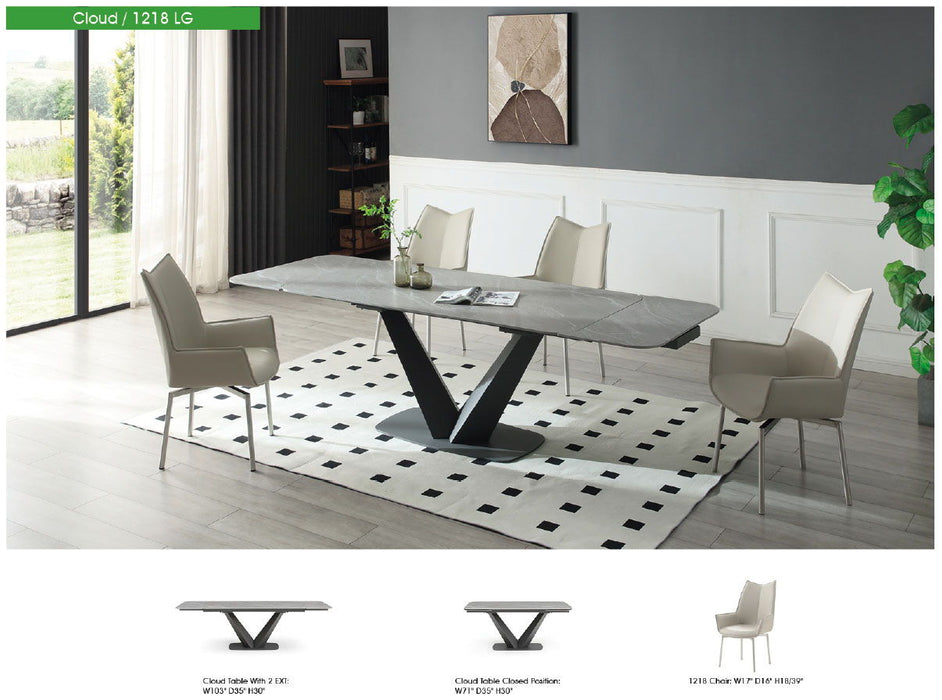 Cloud - Dining Table - Gray / Black Extravaganza Collection