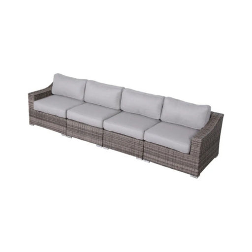 Contemporary Outdoor Rattan Wicker Sectional Seating Group With Cushions LSI Patio Furniture
