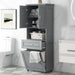 Tall Bathroom Cabinet With Tilt-Out Laundry Basket And Upper Storage Hearth and Haven