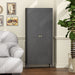 Adjustable 2 Door Kitchen Pantry Cabinet With Striped Design Home Essentials