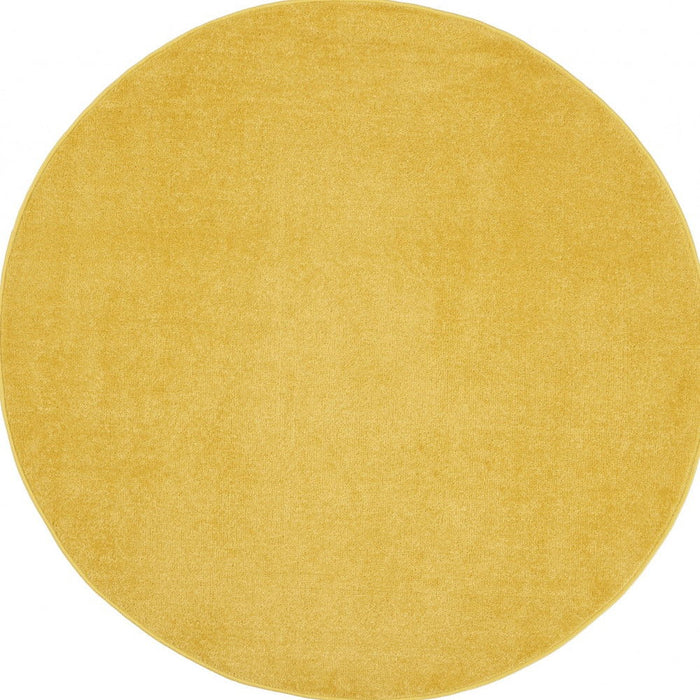 4' X 4' Round Non Skid Indoor / Outdoor Area Rug - Yellow