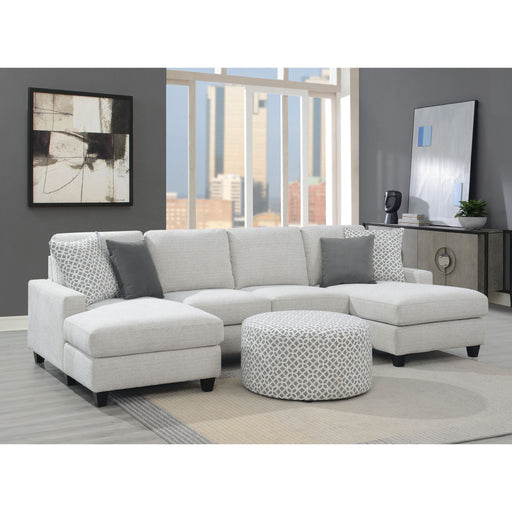 Round Ottoman - Gray Emerald Home
