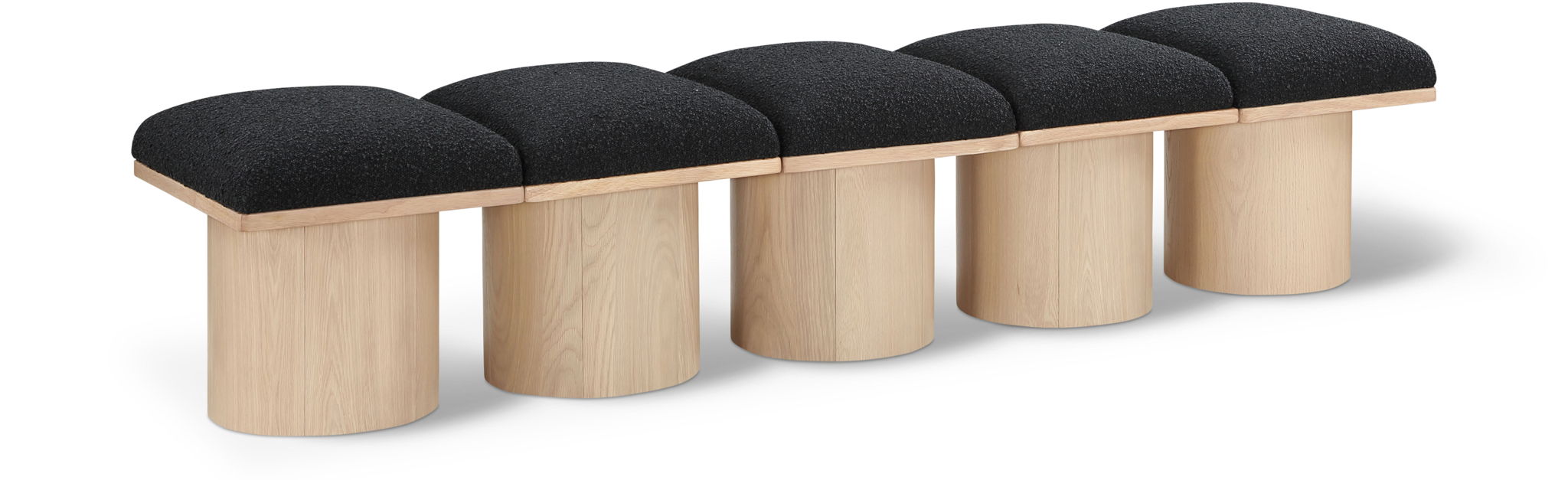 Pavilion - 5 Piece Modular Bench With Natural Base Meridian Furniture