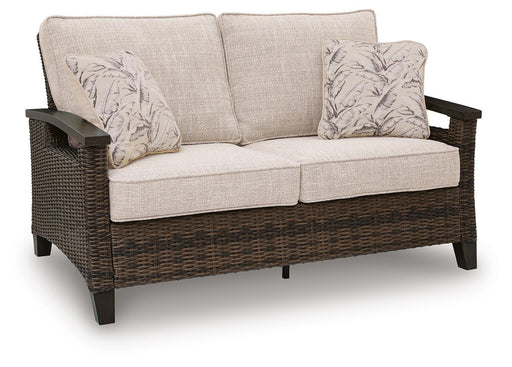 Monterey Point - Loveseat With Cushion - Dark Brown Signature Design by Ashley®