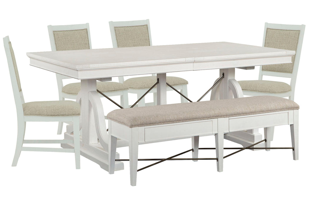 Heron Cove - Extendable Trestle Dining Table Set Magnussen Furniture