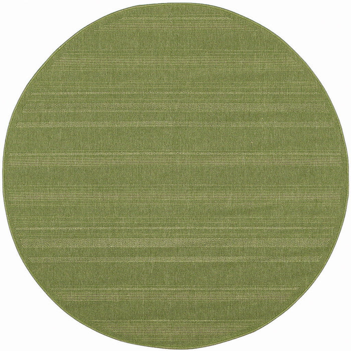 8' X 8' Round Stain Resistant Indoor / Outdoor Area Rug - Green