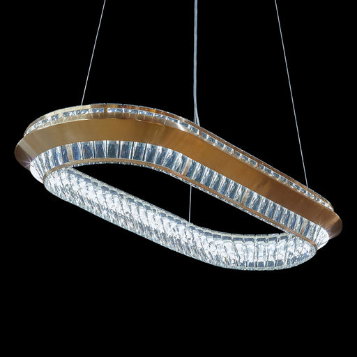 Michael Amini Lighting - Base Camp Oval Crystal LED Chandelier - Gold Michael Amini