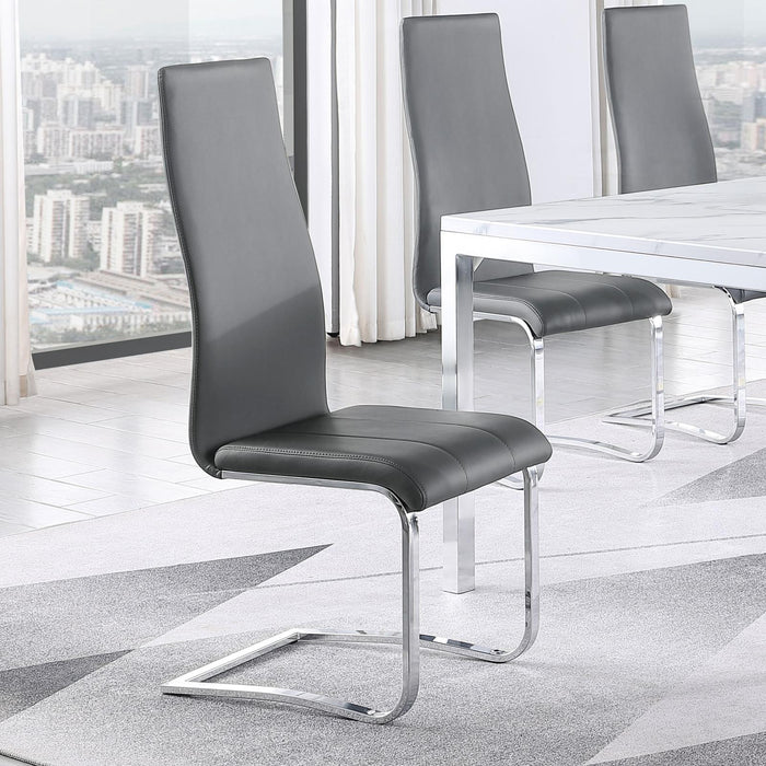 High Back Side Chairs Dining Chairs With Padded Upholstery (Set of 4) Furniture Max