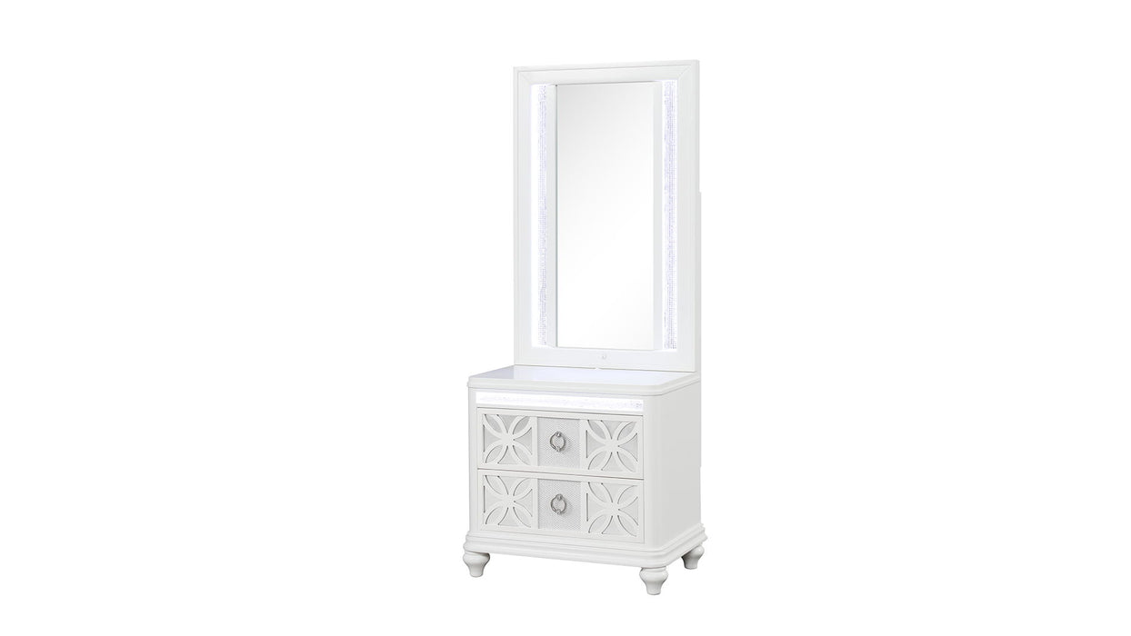 Abigale - Nightstand Top Mirror With LED Lighting (Only Mirror Top) - White Matrix Furniture Group