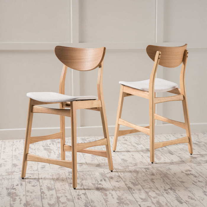 Retro Modern Counter Height Chair Set With Cushioned Seats Noble House