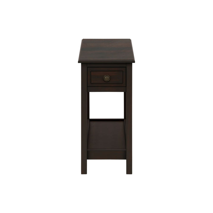 Accent End Table, 2 Tier, Storage Drawer, Transitional - Walnut 8th Street